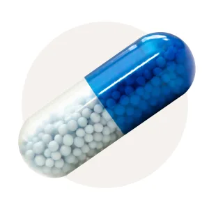 blue transparent capsules
