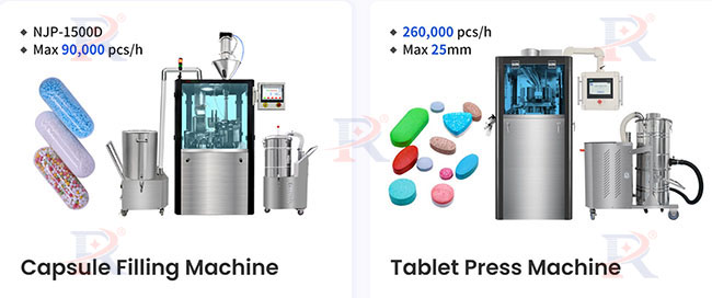 Pharmaceutical packaging machines and finished products