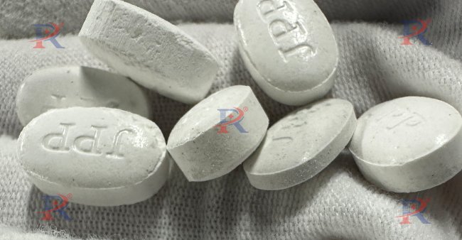 The surface of the tablet is rough