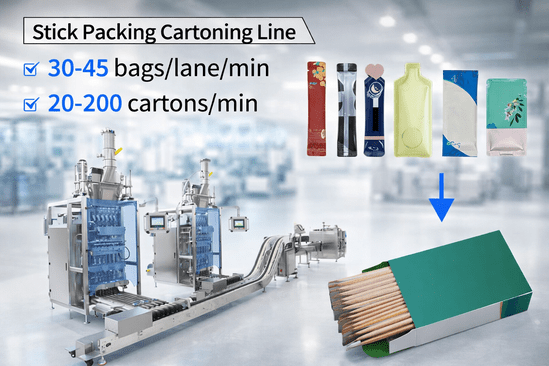 stickpack or blister combined with the cartoning machine production line