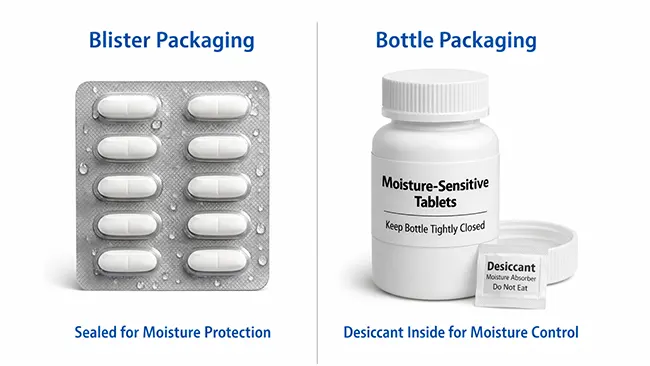 blister pack vs bottle packaging for moisture protection