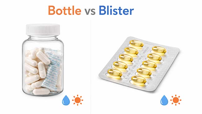 bottle packaging and blister packaging