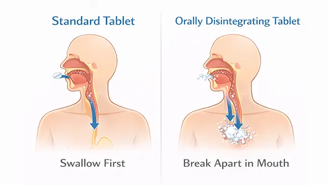 standard tablet vs orally disintegrating tablet