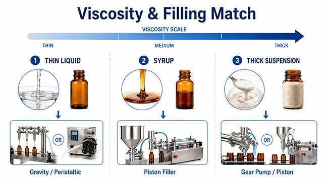 matching of viscosity and liquid filling machines
