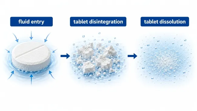 Auflösungsdiagramm des Tablettenzerfalls