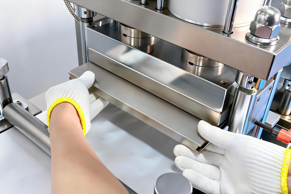 Blister packaging machine quick changeover and format adjustment