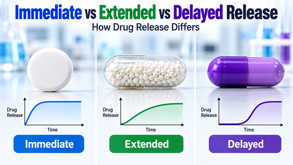 immediate release vs extended release vs delayed release comparison