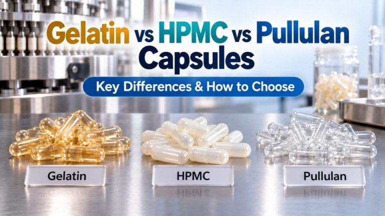 Gélatine vs HPMC vs gélules de pullulane comparées selon le matériau de l'enveloppe