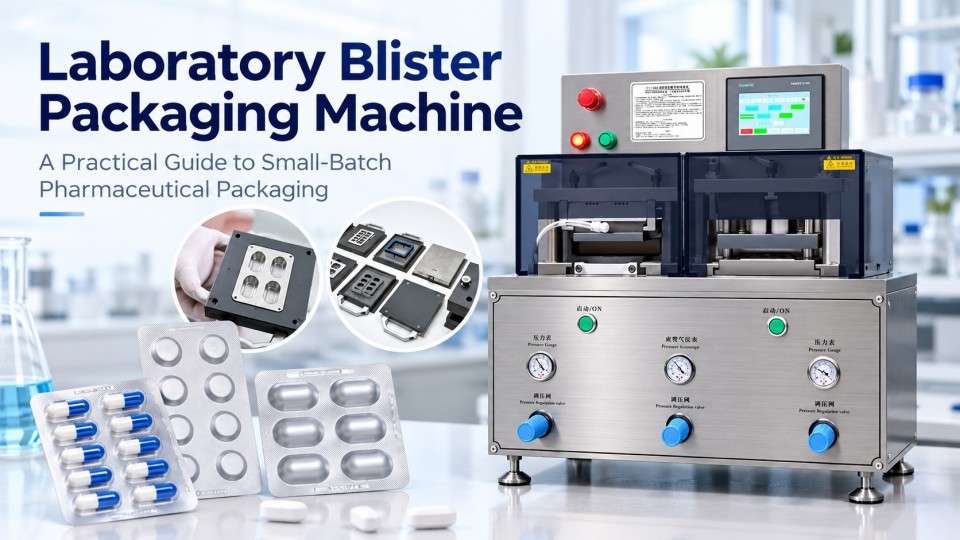 Laboratory blister packaging machine for small-batch pharmaceutical packaging of tablets and capsules