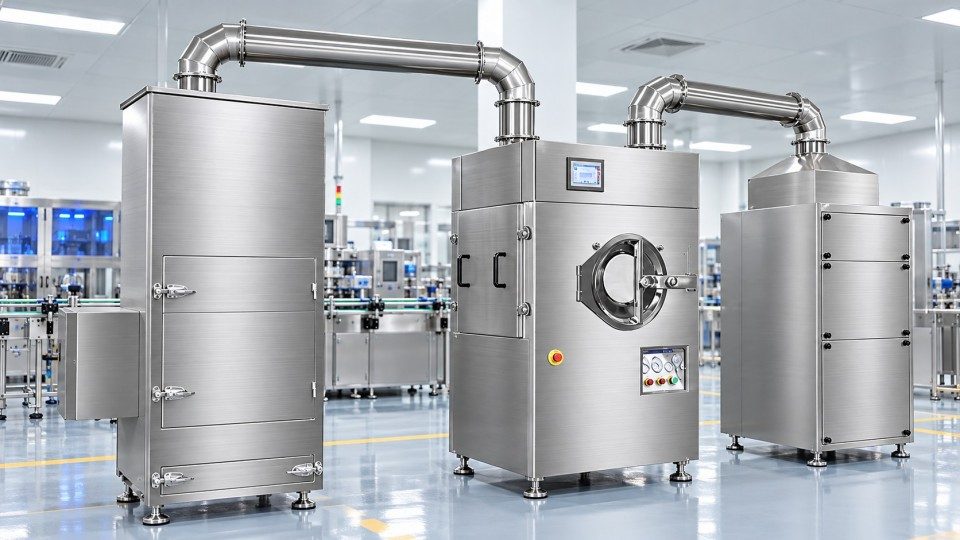 Pharmaceutical tablet coating machine used for film coating process in a GMP-oriented production environment