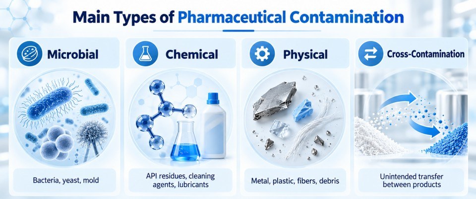 main types of pharmaceutical contamination